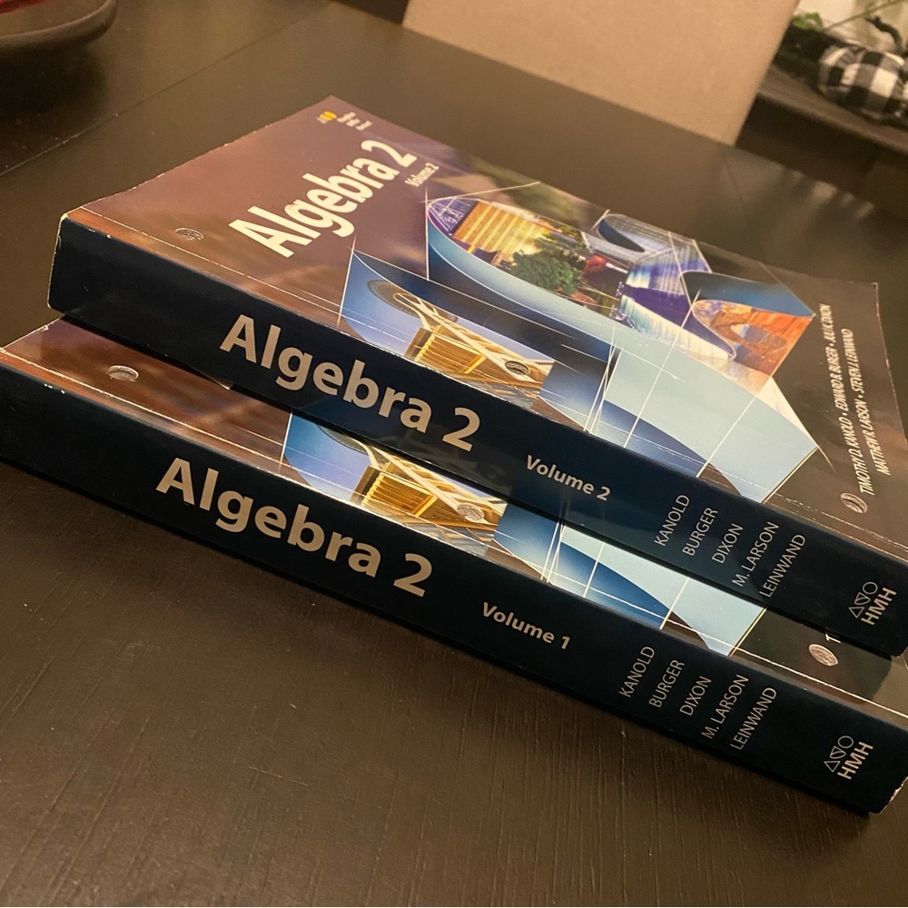 Houghton Mifflin Harcourt Algebra 2 Books Volumes 1 & 2